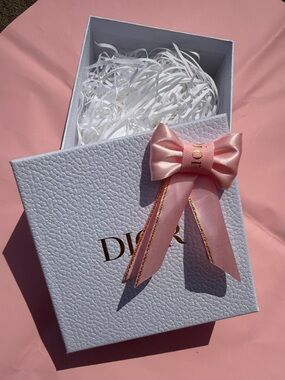 Dior Gift Box (6*6 inches) with Pink Satin Bow New